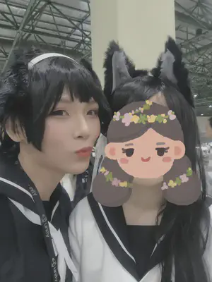 me cosplaying as Takao and my fiancee as Atago